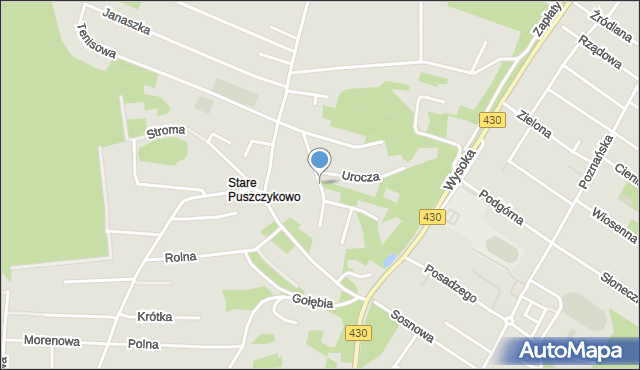 Puszczykowo powiat poznański, Przy Murze, mapa Puszczykowo powiat poznański