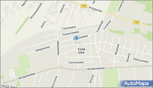 Radom, Przysuska, mapa Radomia