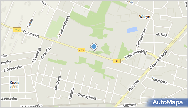 Radom, Przytycka, mapa Radomia