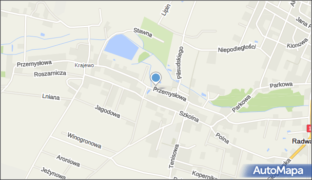 Radwanice powiat polkowicki, Przemysłowa, mapa Radwanice powiat polkowicki