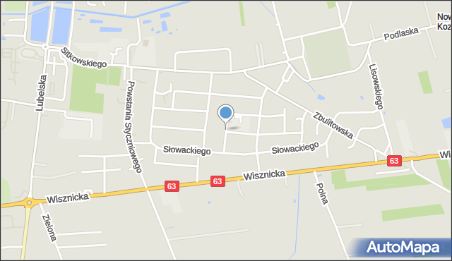 Radzyń Podlaski, Prusa Bolesława, mapa Radzyń Podlaski