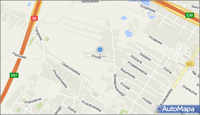 Raszyn powiat pruszkowski, Prusa Bolesława, mapa Raszyn powiat pruszkowski