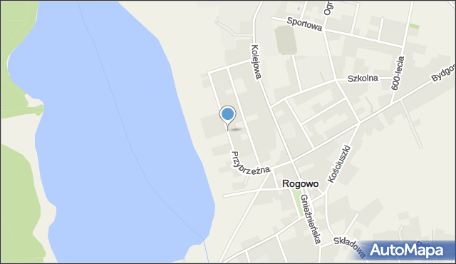 Rogowo powiat żniński, Przybrzeżna, mapa Rogowo powiat żniński