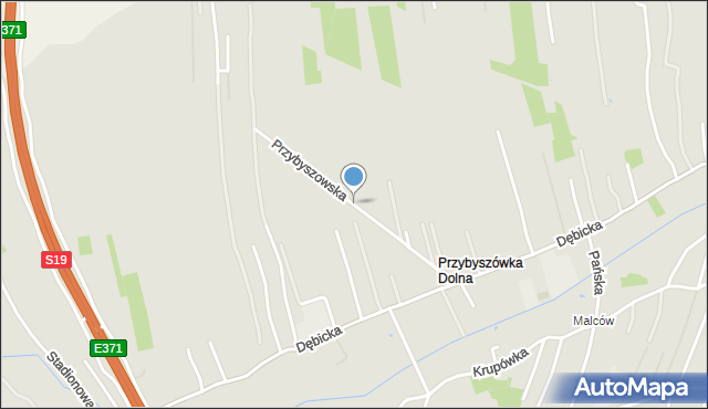 Rzeszów, Przybyszowska, mapa Rzeszów