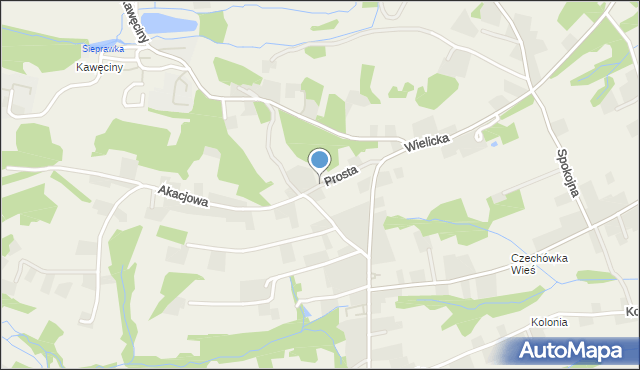 Siepraw, Prosta, mapa Siepraw