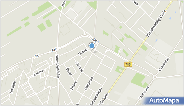 Skierniewice, Prądzyńskiego Ignacego, gen., mapa Skierniewic