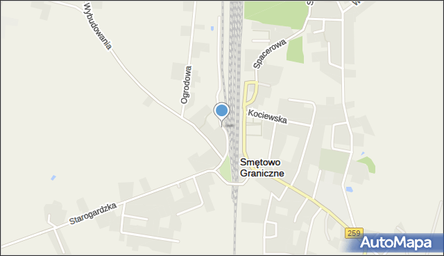 Smętowo Graniczne, Przy Torze, mapa Smętowo Graniczne