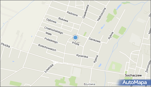Sochaczew, Prusa Bolesława, mapa Sochaczew
