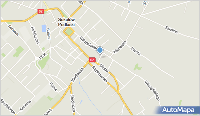 Sokołów Podlaski, Przechodnia, mapa Sokołów Podlaski