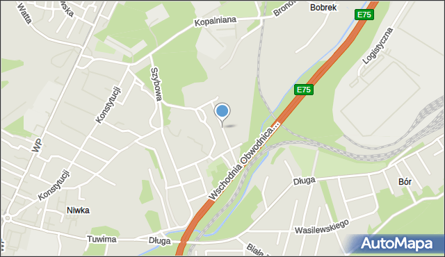 Sosnowiec, Promienna, mapa Sosnowca