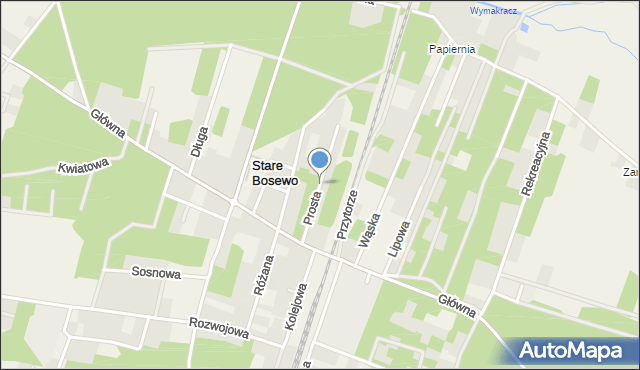 Stare Bosewo, Prosta, mapa Stare Bosewo