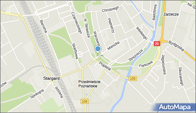 Stargard, Prezydentów RP Lecha Kaczyńskiego i Ryszarda Kaczorowskiego, mapa Stargard