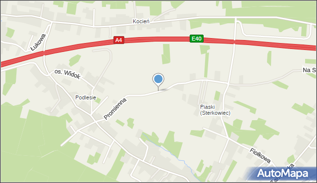 Sterkowiec, Promienna, mapa Sterkowiec