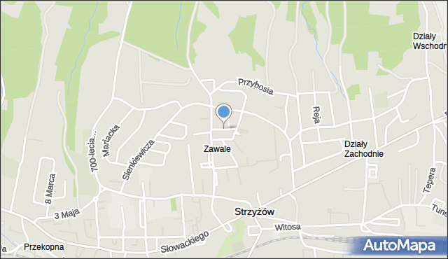 Strzyżów, Prusa Bolesława, mapa Strzyżów