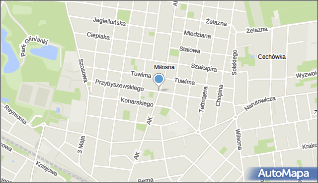 Sulejówek, Przybyszewskiego, mapa Sulejówek