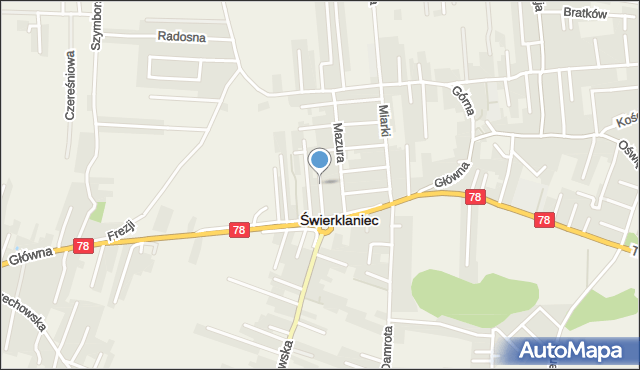 Świerklaniec, Przyjaciół, mapa Świerklaniec
