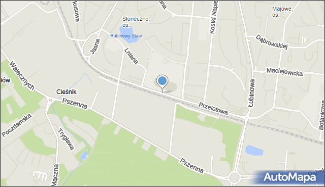 Szczecin, Przelotowa, mapa Szczecina