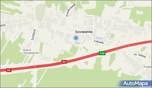 Szczepanów gmina Brzesko, Przyszkolna, mapa Szczepanów gmina Brzesko