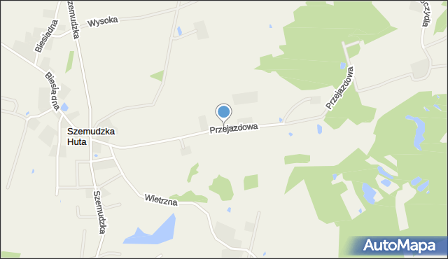 Szemudzka Huta, Przejazdowa, mapa Szemudzka Huta