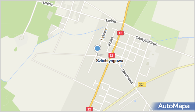 Szlichtyngowa, Przemysłowa, mapa Szlichtyngowa