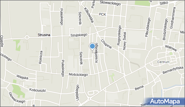 Tarnów, Przecznica Strusińska, mapa Tarnów