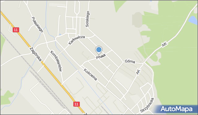 Tarnowskie Góry, Prusa Bolesława, mapa Tarnowskie Góry