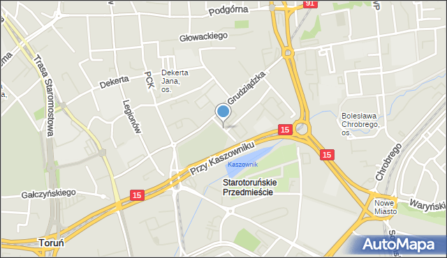 Toruń, Przy Rynku Wełnianym, mapa Torunia