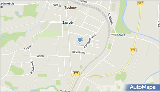 Tuchów, Prusa Bolesława, mapa Tuchów