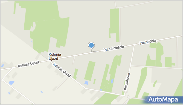 Ujazd powiat tomaszowski, Przedmieście, mapa Ujazd powiat tomaszowski