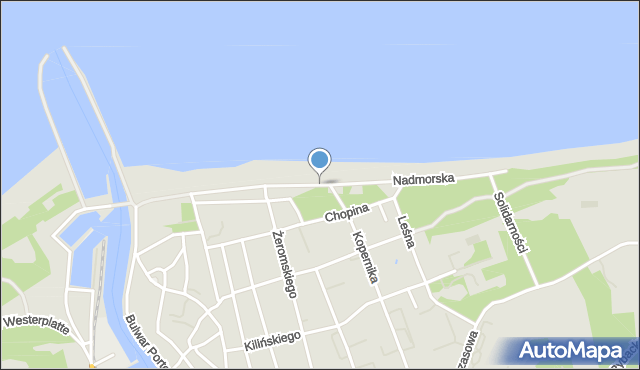 Ustka, Promenada Nadmorska, mapa Ustka