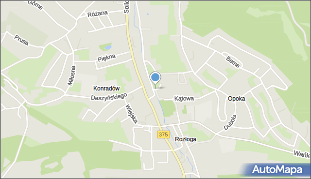 Wałbrzych, Przyjaciół Żołnierza, mapa Wałbrzycha