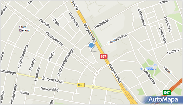 Warszawa, Pruszyńskiego Ksawerego, mapa Warszawy