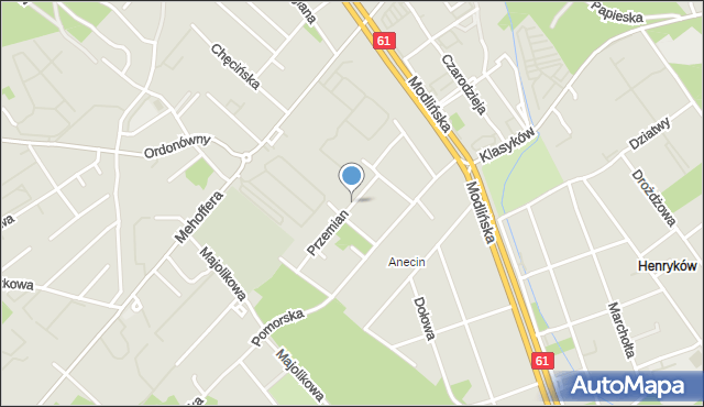 Warszawa, Przemian, mapa Warszawy