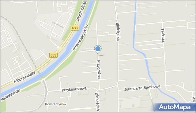 Warszawa, Przydrożna, mapa Warszawy