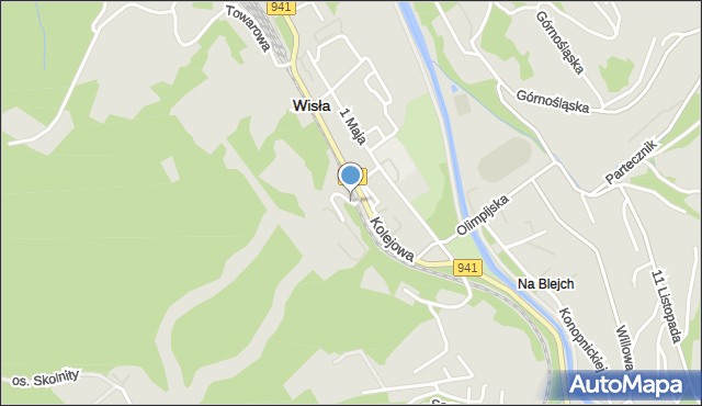 Wisła, Przy Skoczni, mapa Wisła