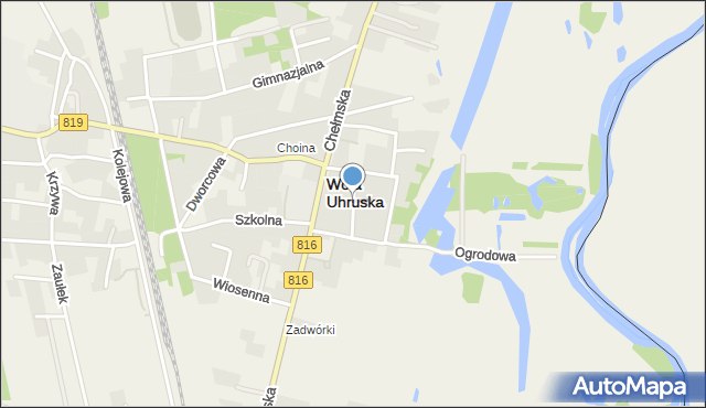 Wola Uhruska, Przelotowa, mapa Wola Uhruska