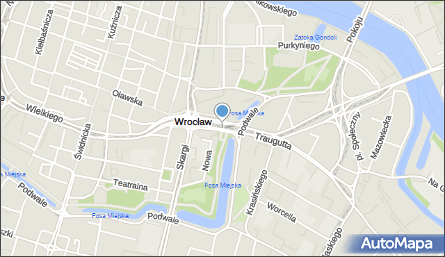 Wrocław, Przejście Oławskie, mapa Wrocławia