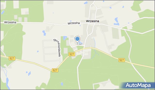Wrzesina gmina Jonkowo, Przy Stawach, mapa Wrzesina gmina Jonkowo