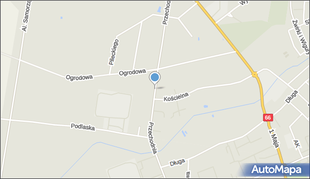 Wysokie Mazowieckie, Przechodnia, mapa Wysokie Mazowieckie