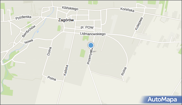 Zagórów, Przemysłowa, mapa Zagórów