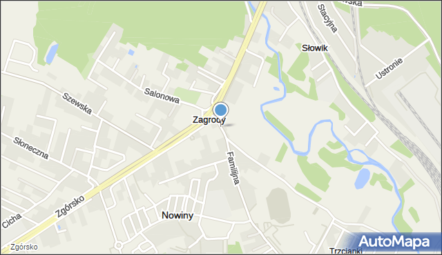 Zagrody gmina Nowiny, Przemysłowa, mapa Zagrody gmina Nowiny