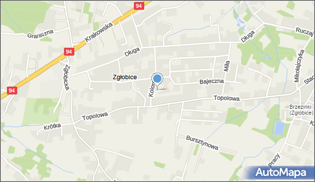 Zgłobice, Promienna, mapa Zgłobice