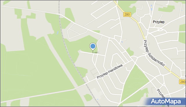 Zielona Góra, Przylep-Rebusowa, mapa Zielona Góra