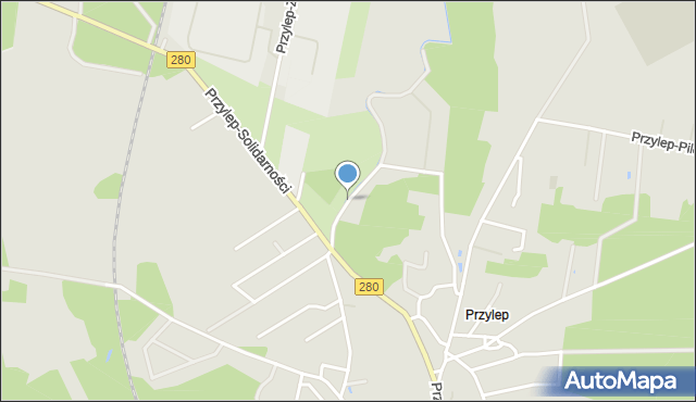 Zielona Góra, Przylep-Działkowa, mapa Zielona Góra