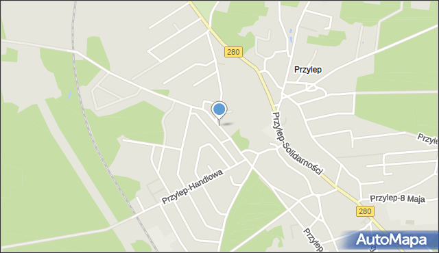 Zielona Góra, Przylep-Kolejowa, mapa Zielona Góra