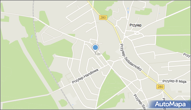 Zielona Góra, Przylep-Kosowa, mapa Zielona Góra