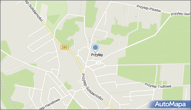 Zielona Góra, Przylep-Spokojna, mapa Zielona Góra