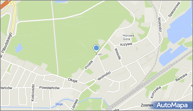 Zielonka powiat wołomiński, Prosta, mapa Zielonka powiat wołomiński