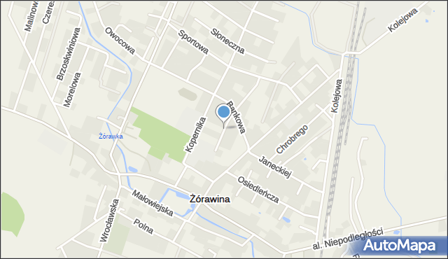 Żórawina, Prusa Bolesława, mapa Żórawina