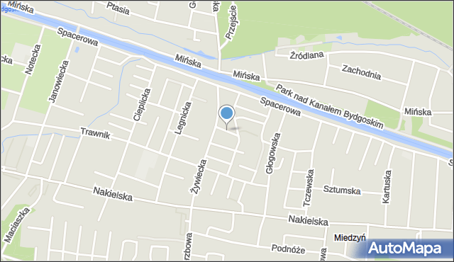 Bydgoszcz, Pszczyńska, mapa Bydgoszczy